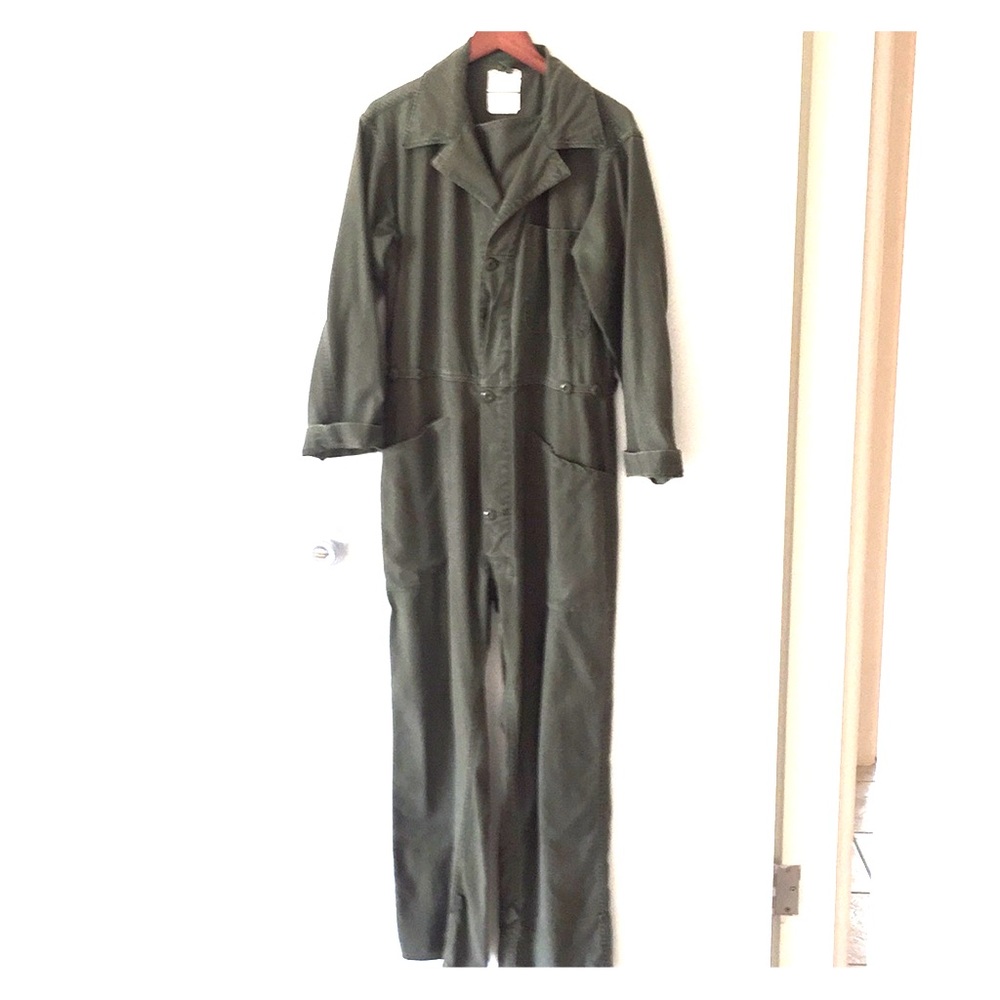 Vintage Olive Green Military Flight Suit, XS